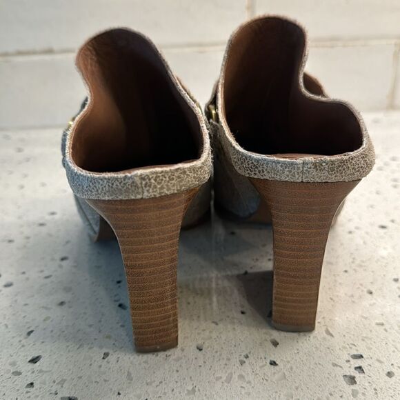 Donald J Pliner Vero 2 Leather Bronze Cracked Metallic Mules Boho Shoes Size 8.5 - Picture 4 of 13